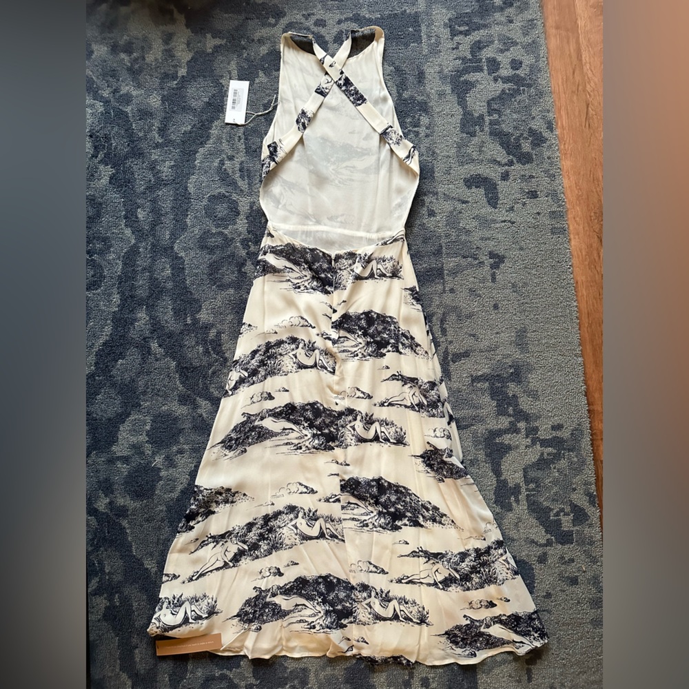 Reformation Navy and Cream Women's Dress, size 0. NWT - Picture 3 of 7